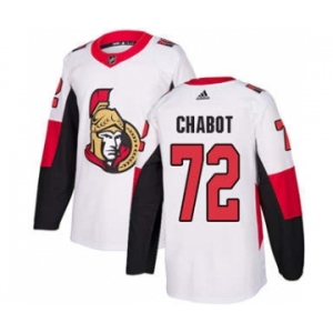 Men's Ottawa Senators #72 Thomas Chabot White Road Stitched Hockey Jersey