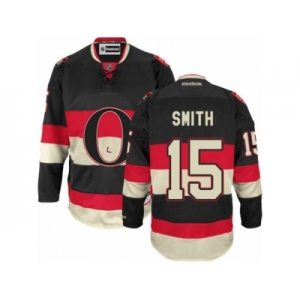 Men's Reebok Ottawa Senators #15 Zack Smith Authentic Black New Third NHL Jersey