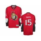 Men's Reebok Ottawa Senators #15 Zack Smith Authentic Red Home NHL Jersey