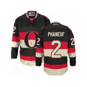 Men's Reebok Ottawa Senators #2 Dion Phaneuf Authentic Black New Third NHL Jersey