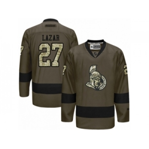Men's Reebok Ottawa Senators #27 Curtis Lazar Authentic Green Salute to Service NHL Jersey