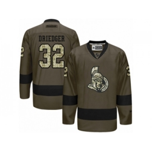Men's Reebok Ottawa Senators #32 Chris Driedger Authentic Green Salute to Service NHL Jersey
