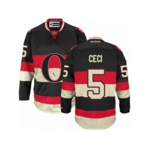 Men's Reebok Ottawa Senators #5 Cody Ceci Authentic Black New Third NHL Jersey