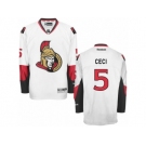 Men's Reebok Ottawa Senators #5 Cody Ceci Authentic White Away NHL Jersey