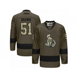 Men's Reebok Ottawa Senators #51 Logan Brown Authentic Green Salute to Service NHL Jersey
