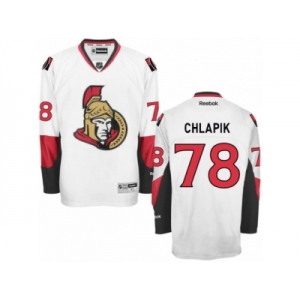Men's Reebok Ottawa Senators #78 Filip Chlapik Authentic White Away NHL Jersey