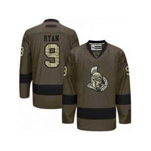 Men's Reebok Ottawa Senators #9 Bobby Ryan Authentic Green Salute to Service NHL Jersey