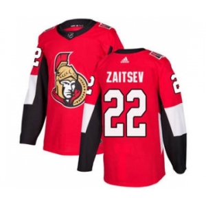 Men's Senators #22 Nikita Zaitsev Red Home Authentic Stitched Hockey Jersey
