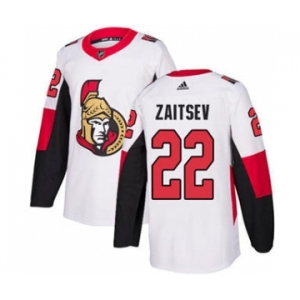 Men's Senators #22 Nikita Zaitsev White Road Authentic Stitched Hockey Jersey