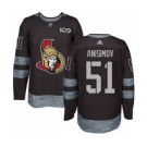 Men's Senators #51 Artem Anisimov Black 1917-2017 100th Anniversary Stitched Hockey Jersey