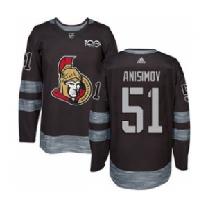 Men's Senators #51 Artem Anisimov Black 1917-2017 100th Anniversary Stitched Hockey Jersey