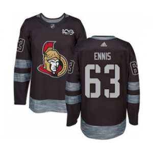 Men's Senators #63 Tyler Ennis Black 1917-2017 100th Anniversary Stitched Hockey Jersey