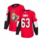 Men's Senators #63 Tyler Ennis Red Home Authentic Stitched Hockey Jersey