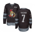 Men's Senators #7 Brady Tkachuk Black 1917-2017 100th Anniversary Stitched Hockey Jersey