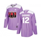 Senators #12 Marian Gaborik Purple Fights Cancer Stitched Hockey Jersey