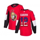 Senators #12 Marian Gaborik Red Home USA Flag Stitched Hockey Jersey