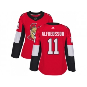 Women Adidas Ottawa Senators #11 Daniel Alfredsson Red Home Authentic Stitched NHL Jersey