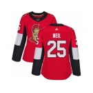 Women Adidas Ottawa Senators #25 Chris Neil Red Home Authentic Stitched NHL Jersey
