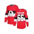 Women Adidas Ottawa Senators #65 Erik Karlsson Red Authentic 2017 100 Classic Stitched NHL Jersey