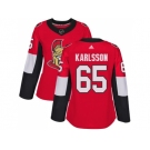 Women Adidas Ottawa Senators #65 Erik Karlsson Red Home Authentic Stitched NHL Jersey