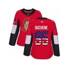 Women Adidas Ottawa Senators #95 Matt Duchene Red Home Authentic USA Flag Stitched NHL Jersey