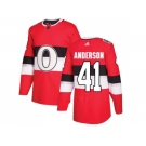Youth Adidas Ottawa Senators #41 Craig Anderson Red Authentic 2017 100 Classic Stitched NHL Jersey