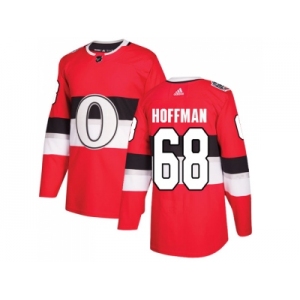 Youth Adidas Ottawa Senators #68 Mike Hoffman Red Authentic 2017 100 Classic Stitched NHL Jersey