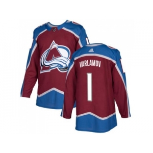 Adidas Colorado Avalanche #1 Semyon Varlamov Burgundy Home Authentic Stitched NHL Jersey