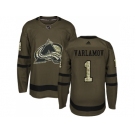 Adidas Colorado Avalanche #1 Semyon Varlamov Green Salute to Service Stitched NHL Jersey