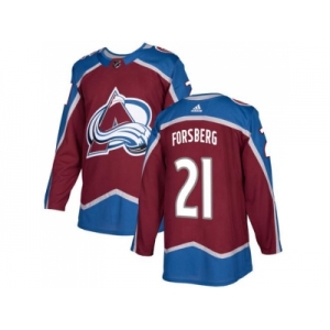 Adidas Colorado Avalanche #21 Peter Forsberg Burgundy Home Authentic Stitched NHL Jersey