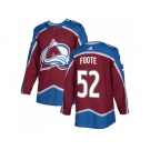 Adidas Colorado Avalanche #52 Adam Foote Burgundy Home Authentic Stitched NHL Jersey