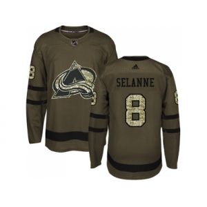 Adidas Colorado Avalanche #8 Teemu Selanne Green Salute to Service Stitched NHL Jersey