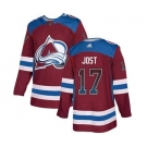 Avalanche #17 Tyson Jost Burgundy Home Drift Fashion Stitched Hockey Jersey