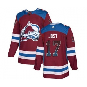 Avalanche #17 Tyson Jost Burgundy Home Drift Fashion Stitched Hockey Jersey