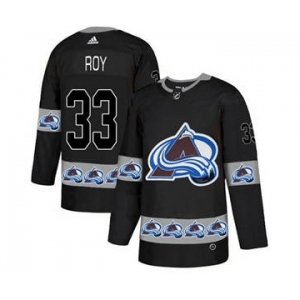 Avalanche #33 Patrick Roy Black Team Logo Fashion Stitched Hockey Jersey