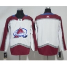 Avalanche Blank White Road Stitched Hockey Jersey