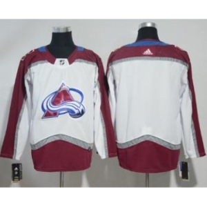 Avalanche Blank White Road Stitched Hockey Jersey