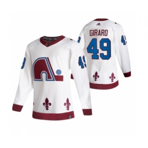 Colorado Avalanche #49 Samuel Girard White Men's Adidas 2020-21 Reverse Retro Alternate NHL Jersey