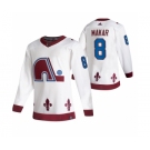 Colorado Avalanche #8 Cale Makar White Men's Adidas 2020-21 Reverse Retro Alternate NHL Jersey