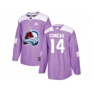 Men Adidas Colorado Avalanche #14 Blake Comeau Purple Authentic Fights Cancer Stitched NHL Jersey