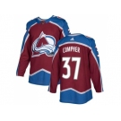 Men Adidas Colorado Avalanche #37 J.T. Compher Burgundy Home Authentic Stitched NHL Jersey