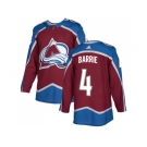 Men Adidas Colorado Avalanche #4 Tyson Barrie Burgundy Home Authentic Stitched NHL Jersey