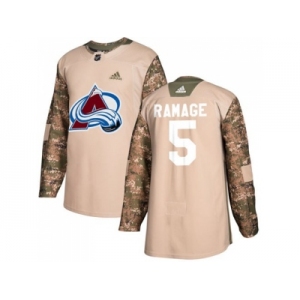 Men Adidas Colorado Avalanche #5 Rob Ramage Camo Authentic 2017 Veterans Day Stitched NHL Jersey