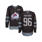 Men Adidas Colorado Avalanche #96 Mikko Rantanen Black 1917-2017 100th Anniversary Stitched NHL Jersey