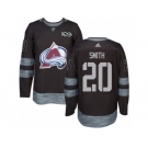 Men's Adidas Colorado Avalanche #20 Ben Smith Authentic Black 1917-2017 100th Anniversary NHL Jersey