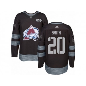 Men's Adidas Colorado Avalanche #20 Ben Smith Authentic Black 1917-2017 100th Anniversary NHL Jersey