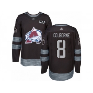 Men's Adidas Colorado Avalanche #8 Joe Colborne Authentic Black 1917-2017 100th Anniversary NHL Jersey