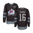 Men's Avalanche #16 Nikita Zadorov Black 1917-2017 100th Anniversary Stitched Hockey Jersey