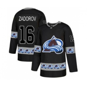 Men's Avalanche #16 Nikita Zadorov Black Team Logo Fashion Stitched Hockey Jersey