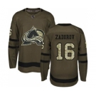 Men's Avalanche #16 Nikita Zadorov Green Salute to Service Stitched Hockey Jersey